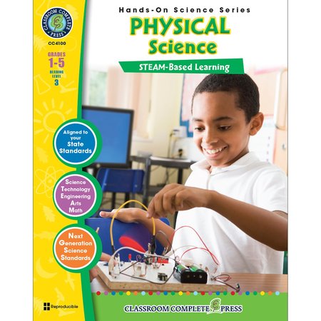 CLASSROOM COMPLETE PRESS Hands-On STEAM - Physical Science Resource Book, Grade 1-5 4100